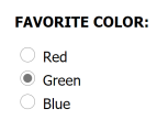 Example of a radio button list rendered in the admin panel